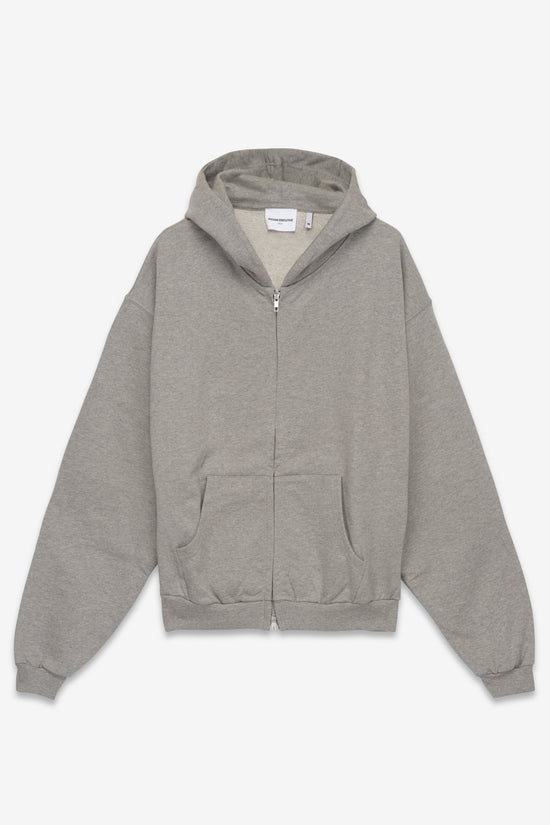 Oversized Zip Hoodie in Heather Grey