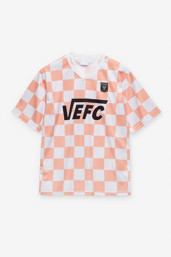 VEFC Check Jersey in Peach Pink