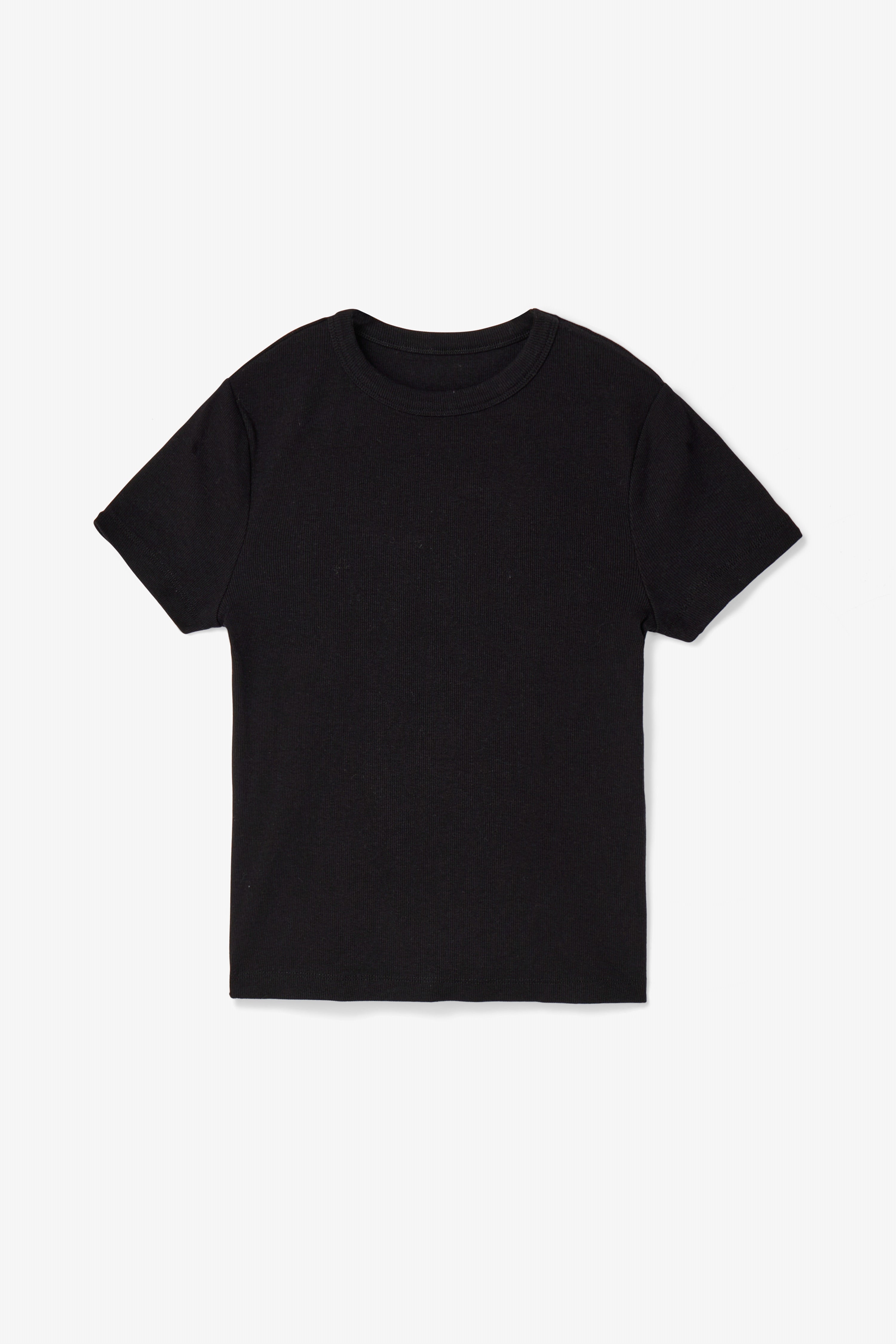 Fitted Rib T-shirt in Black