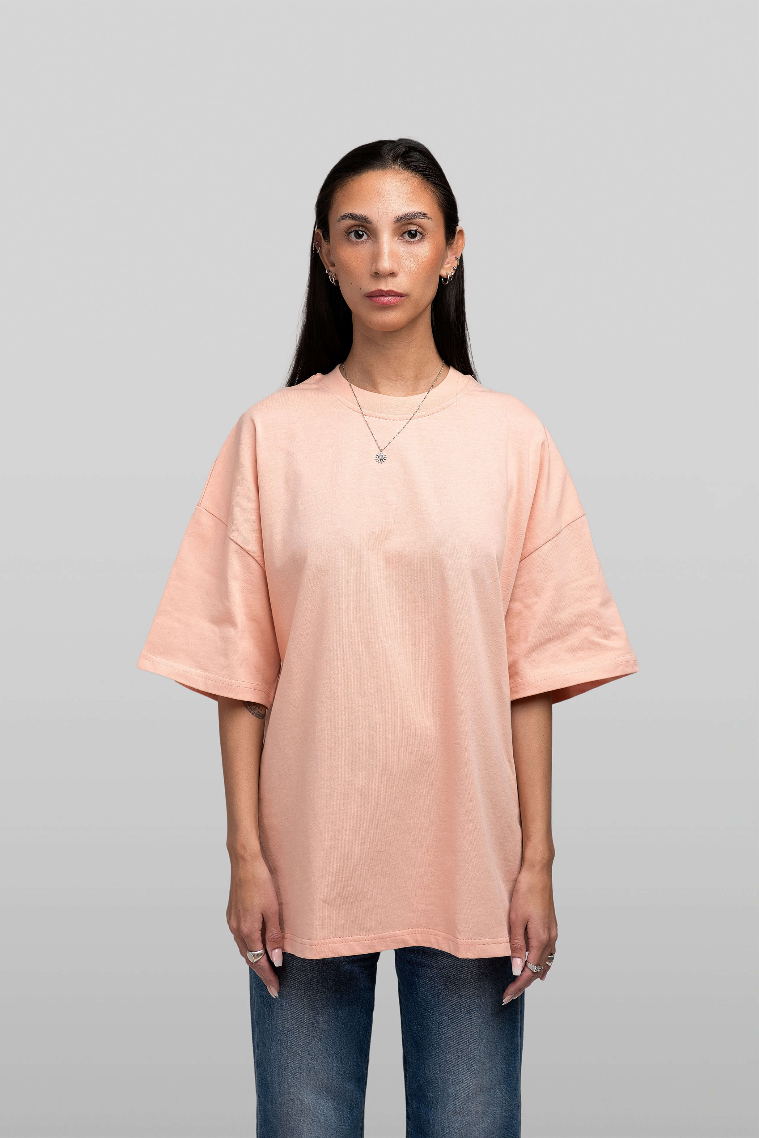 Box Fit T-shirt in Peach Pink