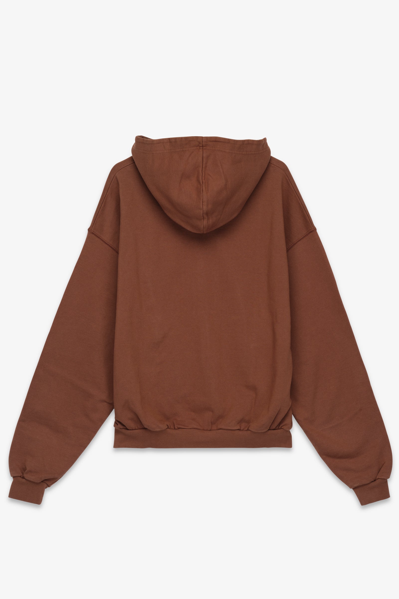 Oversized Double Zip Hoodie in Vintage Brown