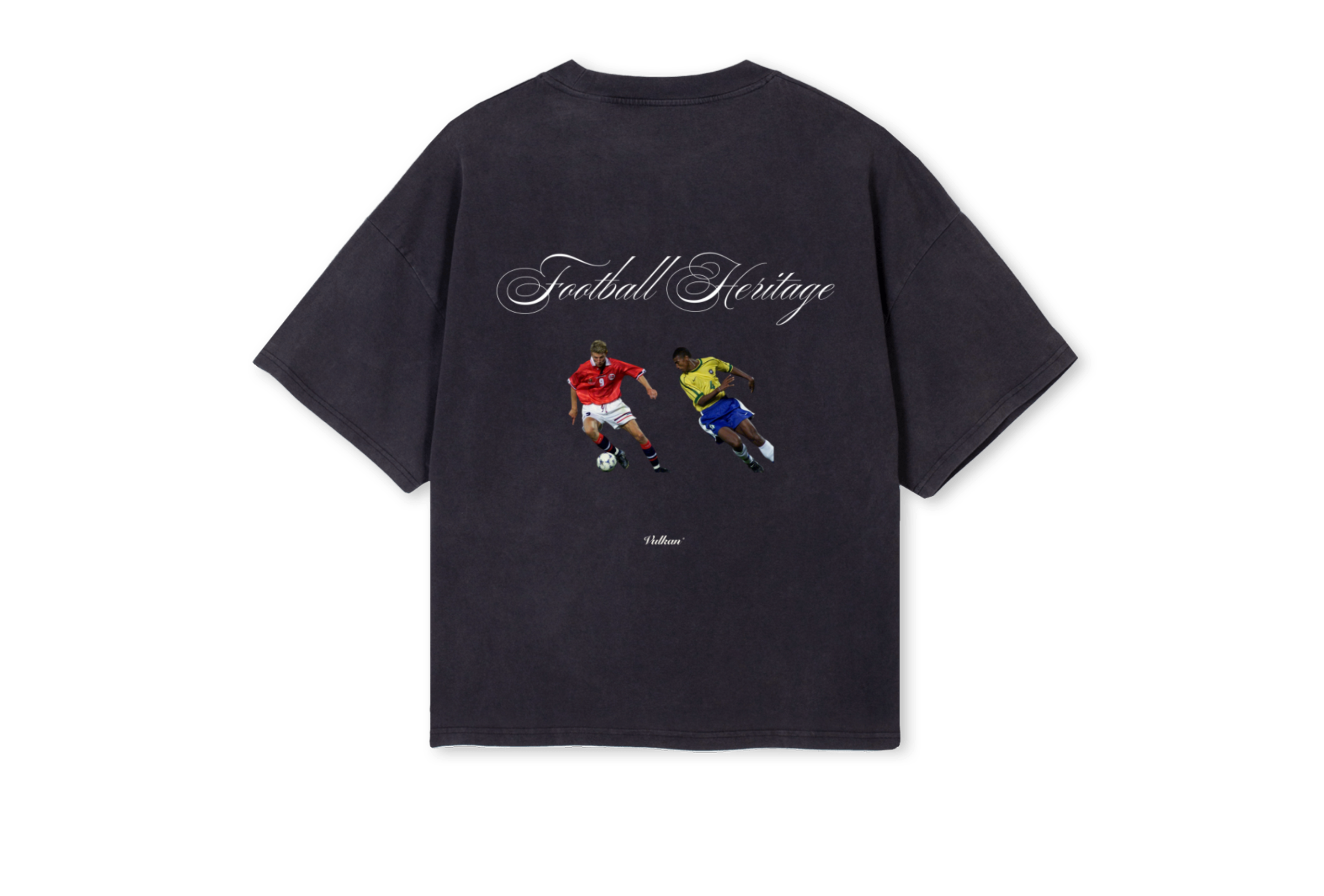 Football Heritage Cropped Boxy T-shirt in Vintage Black
